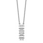 Cheryl M Sterling Silver Rhodium Plated Emerald-cut CZ 18in Necklace
