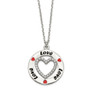 Sterling Silver Polished Enamel CZ Heart Love Necklace