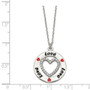 Sterling Silver Polished Enamel CZ Heart Love Necklace