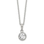 Sterling Silver Rhodium-plated 18inch Polished CZ Necklace