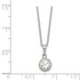 Sterling Silver Rhodium-plated 18inch Polished CZ Necklace