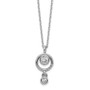 Sterling Silver Circle CZ Dangle Necklace W/ 2 in ext.