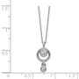 Sterling Silver Circle CZ Dangle Necklace W/ 2 in ext.