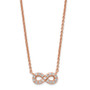 Sterling Silver Rose-tone CZ Infinity Necklace