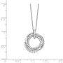Sterling Silver Rhodium Plated Fancy CZ Necklace w/2in ext.