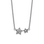 Sterling Silver Rhodium Plated CZ Star Necklace
