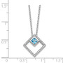 Sterling Silver RH-plated 5mm CZ & Spinel w/1in. Ext. Necklace