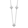 Sterling Silver Rhod-plated Polished CZ Necklace
