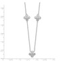 Sterling Silver Rhod-plated Polished CZ Necklace