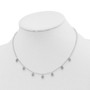 Sterling Silver Rhodium-plated CZ w/ 4in ext. Choker