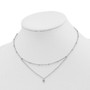 Sterling Silver Rhodium-plated CZ & Beads w/ 4in ext. Choker