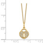 Sterling Silver Gold-tone CZ Heart Lock Necklace