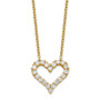 Sterling Silver Gold-tone CZ Heart w/ 2in ext. Necklace