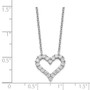 Sterling Silver Rhodium-plated CZ Heart w/ 2in ext. Necklace