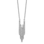 Sterling Silver Rhodium-plated CZ Bars w/1in ext Necklace