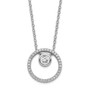 Sterling Silver RH-plated CZ Circle w/1in. Ext. Necklace