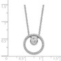 Sterling Silver RH-plated CZ Circle w/1in. Ext. Necklace