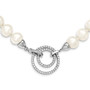 Sterling Silver RH 10-11mm White FWC Pearl CZ Fancy Clasp Adjustable Neck