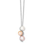 Sterling Silver Rhodium 8-9mm Multicolor FWC Pearl and CZ Necklace