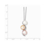 Sterling Silver Rhodium 8-9mm Multicolor FWC Pearl and CZ Necklace