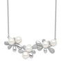 Sterling Silver RH 7-8mm White Button FWC Pearl CZ Necklace