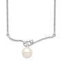 Sterling Silver RH 8-9mm White Button FWC Pearl Necklace