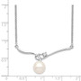 Sterling Silver RH 8-9mm White Button FWC Pearl Necklace