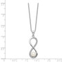 Sterling Silver Rhod-plat 5-6mm Round FWC Pearl CZ Infinity Necklace