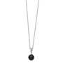 Sterling S Majestik Rh-plated 8-9mm Blk Imitat Shell Pearl CZ Necklace