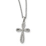 Sterling Silver CZ Brilliant Embers Cross Necklace