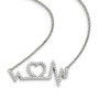 Sterling Silver & CZ Brilliant Embers Heart w/2in ext. Necklace