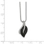 Sterling Silver Black Spinel & CZ Brilliant Embers Leaf Necklace
