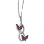 Sterling Silver CZ Brilliant Embers Butterfly Necklace