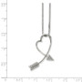 Sterling Silver CZ Brilliant Embers Arrow Heart Necklace