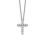 14k White Gold Cross Pendant with Chain