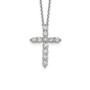 14k White Gold Cross Pendant with Chain