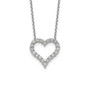 14k White Gold Heart Pendant with Chain