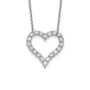 14k White Gold Heart Pendant with Chain