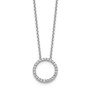 14k White Gold Circle Pendant with Chain