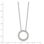 14k White Gold Circle Pendant with Chain
