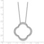 14k White Gold Quatrefoil Pendant w/ Chain