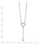 14k White Gold Diamond Diamond Shape w/dangle Necklace
