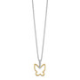 14k Two-tone Diamond Butterfly Necklace