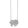 14k White Gold White/Black Diamond Elephant Necklace