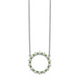 14k White Gold Diamond & Peridot Fancy Circle Necklace