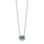 14k White Gold Diamond & Emerald Necklace