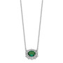 14k White Gold Diamond & Emerald Necklace