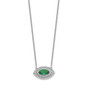 14k White Gold Diamond & Emerald Necklace