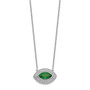 14k White Gold Diamond & Emerald Necklace