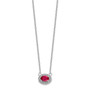 14k White Gold Diamond & Ruby Necklace